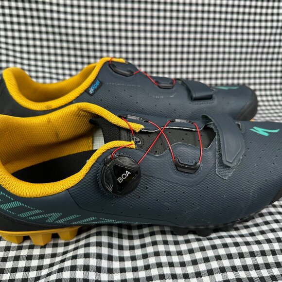 Specialized Recon 2.0 Cycling Cycle Boa Shoe Navy Blue Yellow Men's 11.75 - Picture 3 of 6